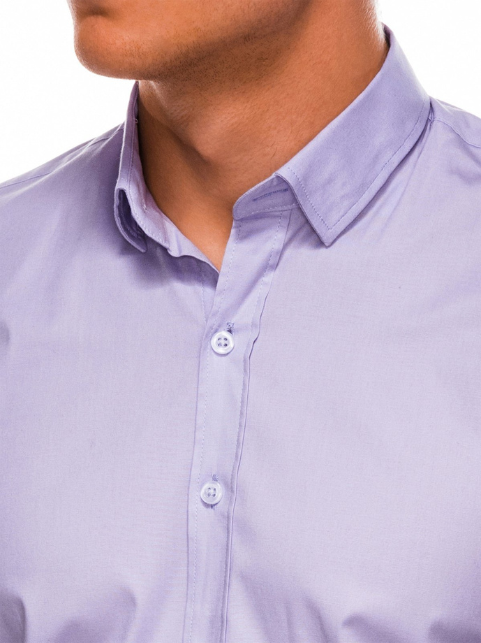 Koszula męska z długim rękawem SLIM FIT - wrzosowa K504