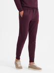Dresowy bawełniany komplet męski BASIC bluza nierozpinana + joggery – bordowy V3 Z84