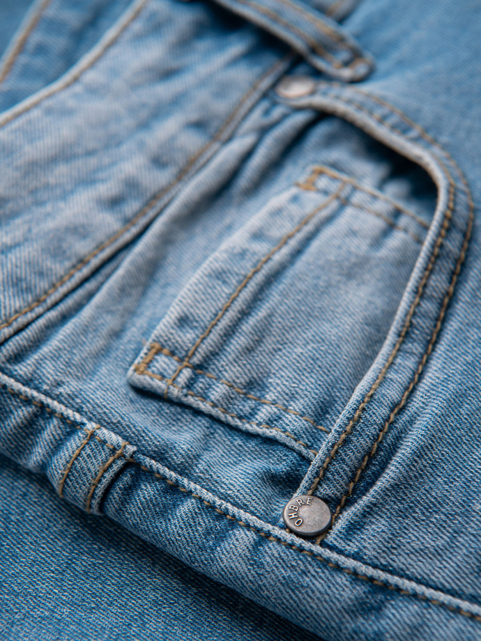Spodnie męskie jeansowe SLIM FIT z przetarciami - jasnoniebieskie V1 OM-PADP-0255