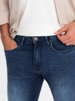 Dopasowane męskie spodnie jeansowe SLIM FIT z elastanem – niebieskie V1 OM-PADP-0214