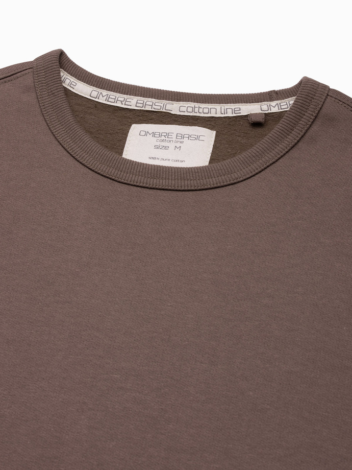 Bluza męska bez kaptura bawełniana - brązowa B1146