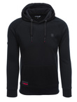 Bluza męska HOODIE z łączonych materiałów - czarna V1 OM-SSNZ-22FW-016