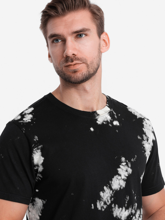 T-shirt męski bawełniany - czarny V1 S1626