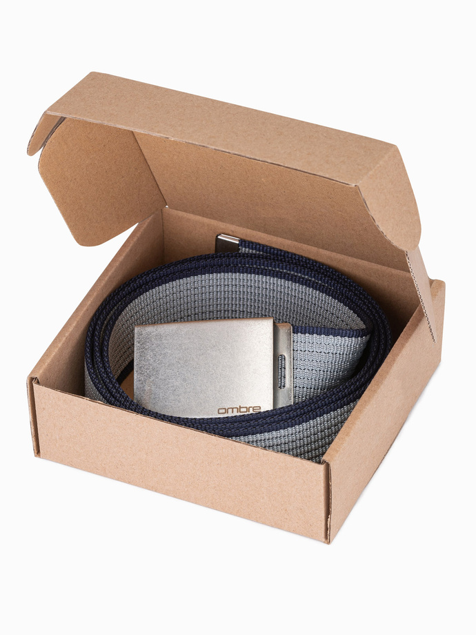 Pasek męski parciany dwukolorowy - szary A364 