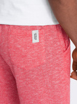 Spodenki męskie z tkaniny melanżowej LOOSE FIT - jasnoczerwone V7 OM-SRSK-0116