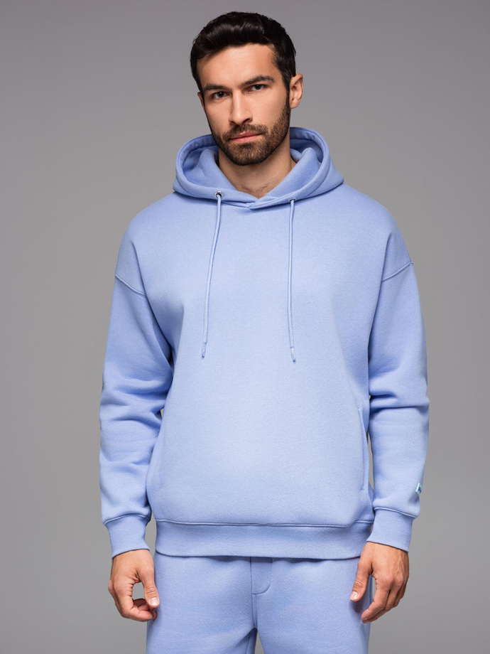 Dresowa bluza unisex z kapturem i kieszeniami – lawendowa V9 OU-SNBC-0105