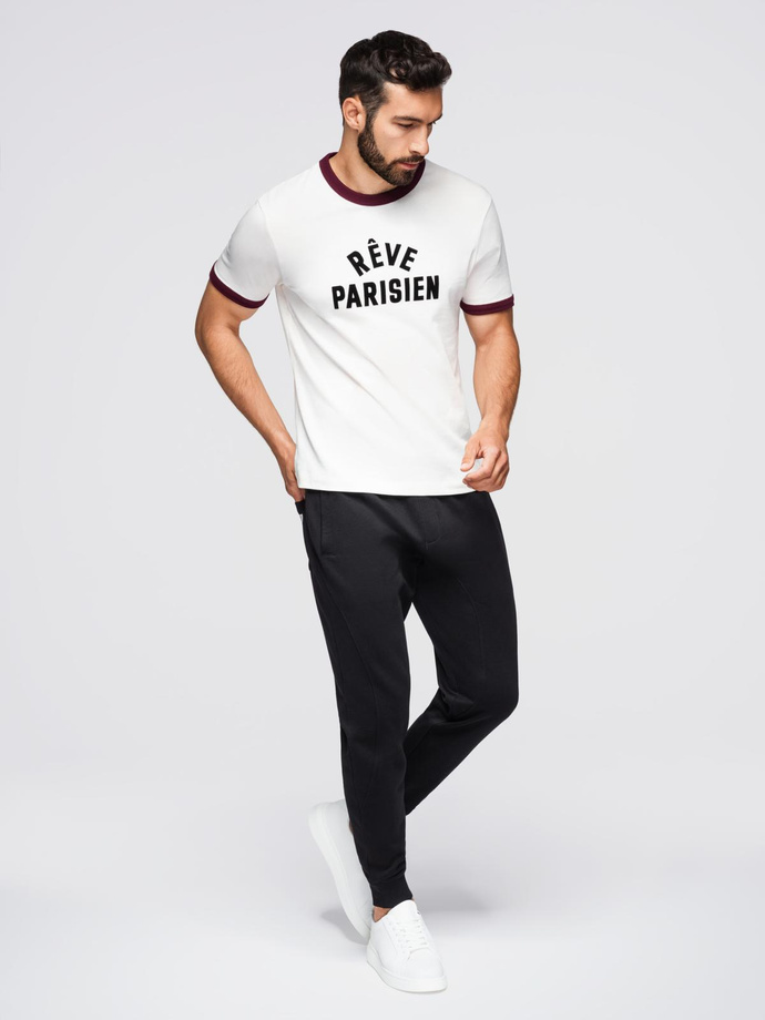 Męskie spodnie dresowe typu jogger - czarne V5 OM-PABS-0173