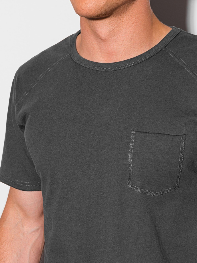 T-shirt męski bawełniany - grafitowy S1384