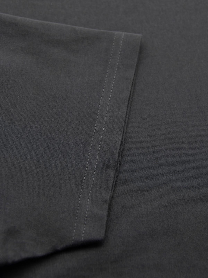 Męski klasyczny bawełniany T-shirt BASIC - grafitowy V15 OM-TSBS-0236