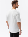 T-shirt męski bawełniany OVERSIZE - biały V1 S1628