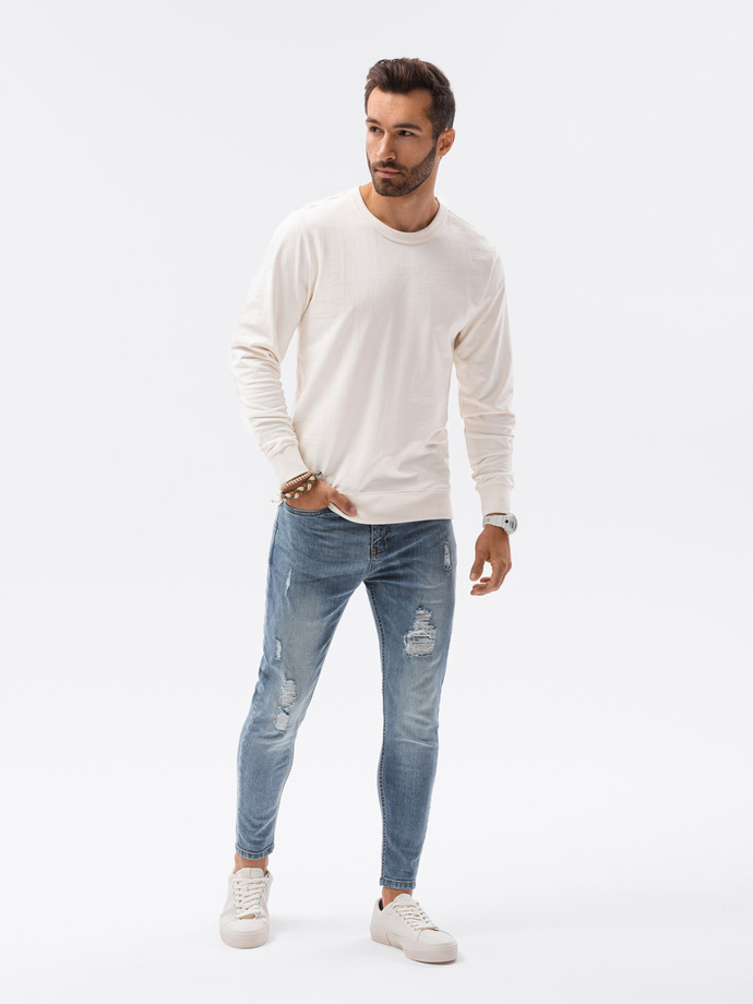 Bluza męska bez kaptura - kremowa V1 B1153
