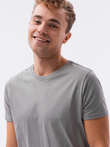 T-shirt męski bawełniany BASIC - szary V3 S1370