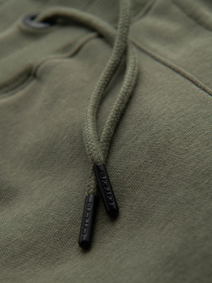 Spodnie męskie dresowe joggery - oliwkowe V4 OM-PASK-0280