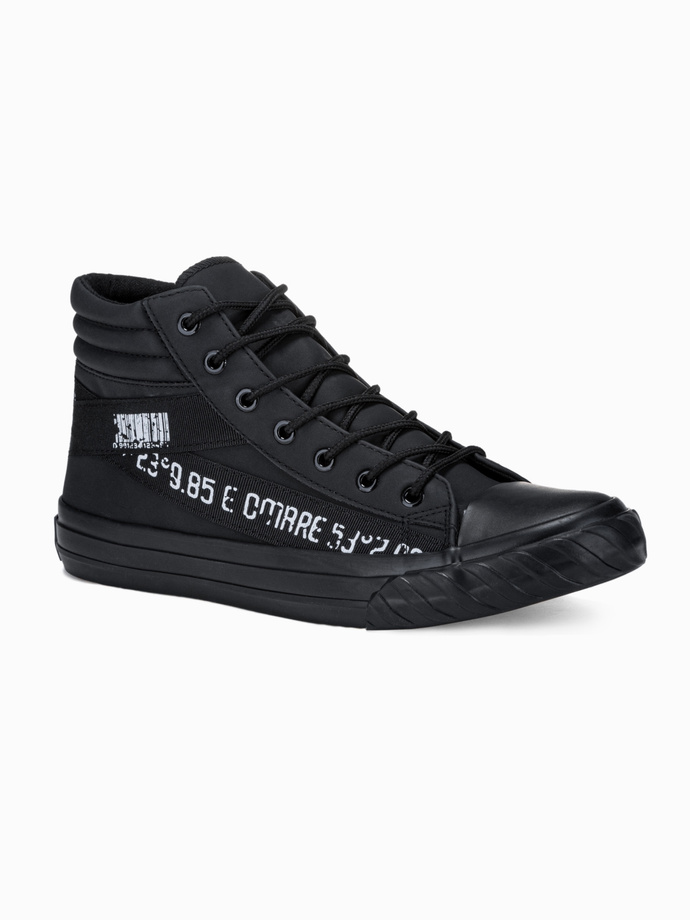 Trampki męskie za kostkę - czarne V1 T357