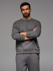 Dresowa klasyczna bluza unisex z okrągłym dekoltem – szara V18 OU-SNBC-0104