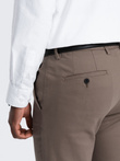 Spodnie męskie chino SLIM FIT z delikatną teksturą - popielate V1 OM-PACP-0190