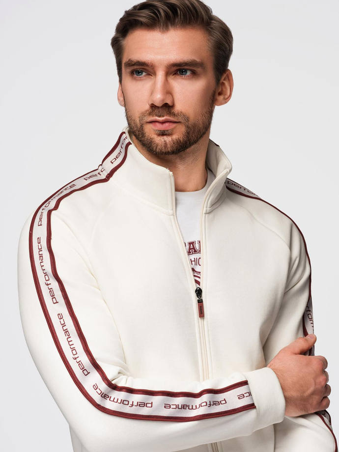 Dresowy komplet męski bluza rozpinana + spodnie dresowe joggery - biały V2 Z113