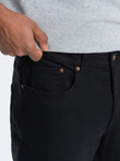 Męskie spodnie jeansowe bez przetarć SLIM FIIT - czarne V11 OM-PADP-0148