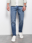 Spodnie męskie jeansowe z przetarciami REGULAR FIT - niebieskie V3 OM-PADP-0102