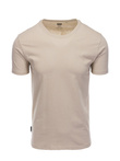 T-shirt męski bawełniany BASIC - piaskowy V11 S1370