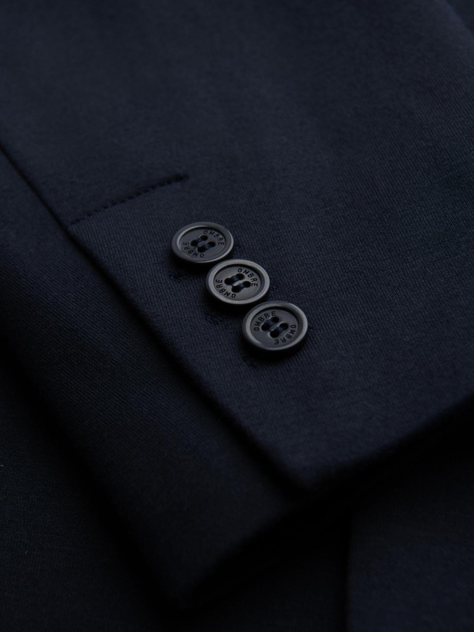 Dzianinowa marynarka męska o dopasowany kroju - granatowa V3 OM-BLZB-0100