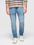 Spodnie męskie jeansowe SLIM FIT z przetarciami - jasnoniebieskie V1 OM-PADP-0255