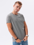 T-shirt męski bawełniany BASIC - szary V3 S1370