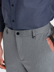 Męskie spodnie chino z gumką w pasie SLIM FIT - szare V1 OM-PACP-0158