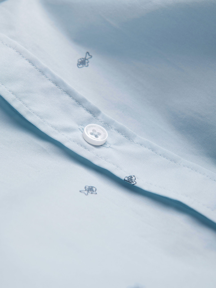 Klasyczna męska bawełniana koszula SLIM FIT w mikro wzór - biała V1 K696