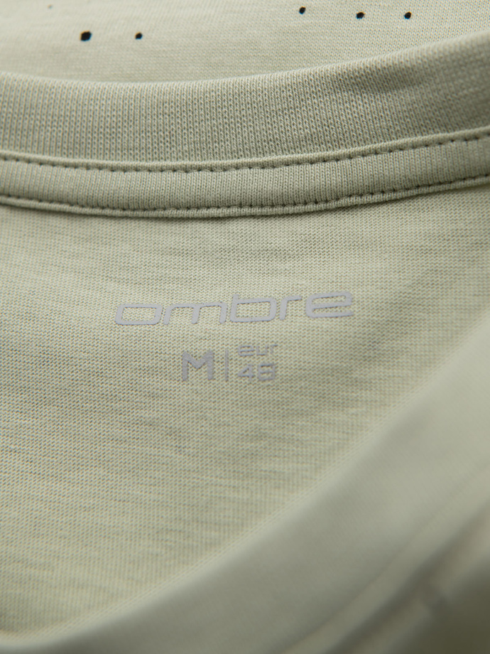 T-shirt męski bawełniany z nadrukiem i okrągłym dekoltem – miętowy V3 OM-TSFP-0186