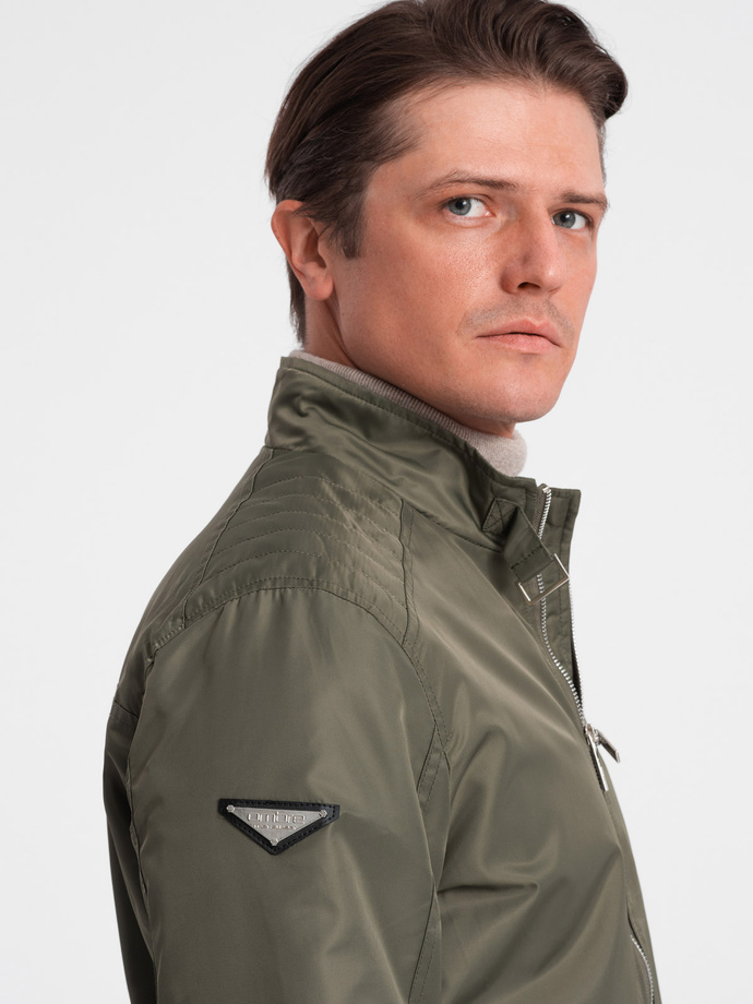 Kurtka męska biker - khaki V1 C605