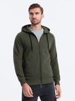 Bluza męska rozpinana z kapturem - khaki V1 OM-SSZP-0124