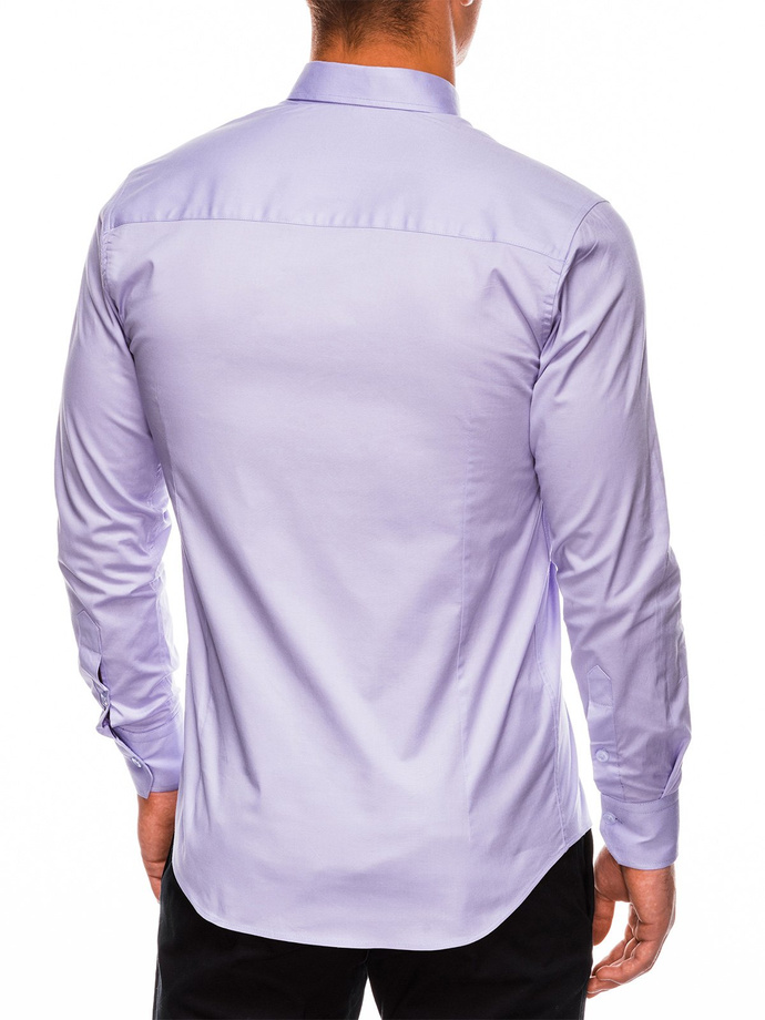 Koszula męska z długim rękawem SLIM FIT - wrzosowa K504
