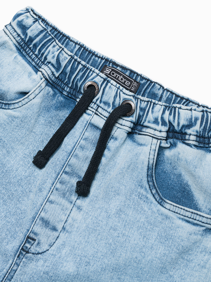Krótkie spodenki męskie jeansowe - jasny jeans V1 W362