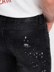 Spodnie męskie jeansowe z dziurami SLIM FIT - czarne V3 P1065