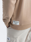 Bluza męska OVERSIZE z kontrastowym łączeniem kolorów - beżowa V2 B1673