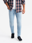 Dopasowane jeansowe spodnie męskie SLIM FIT z elastanem – błękitne V3 OM-PADP-0214