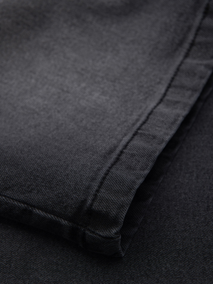 Szorty męskie denimowe o klasycznym kroju – czarne V4 OM-SRDS-0171