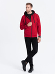 Bluza męska rozpinana z kapturem - czerwona V4 OM-SSZP-22FW-006