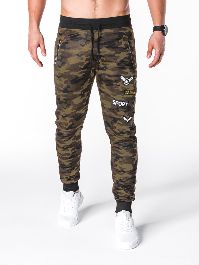 Spodnie męskie dresowe P697 - jasne moro