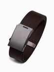 Pasek męski parciany z metalową klamrą - brązowy  A376