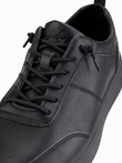 Męskie monochromatyczne buty w stylu sportowym z przeszyciami – czarne V4 OM-FOCS-0159