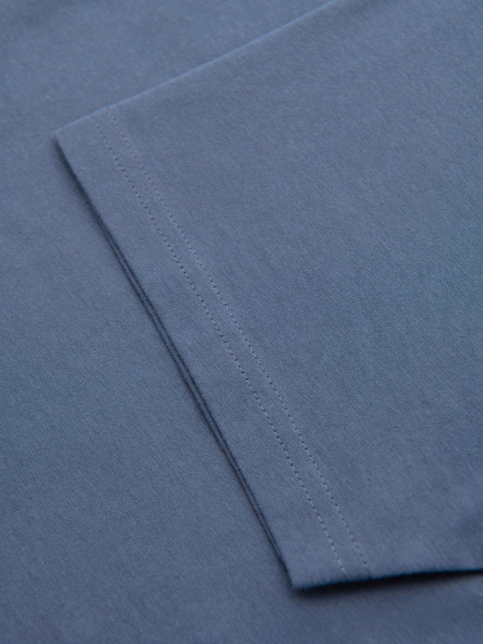 T-shirt męski klasyczny bawełniany BASIC - niebieski denim V7 OM-TSBS-0236