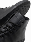 Wysokie buty trampki męskie z gumowym noskiem – czarne V6 OM-FOSH-0138