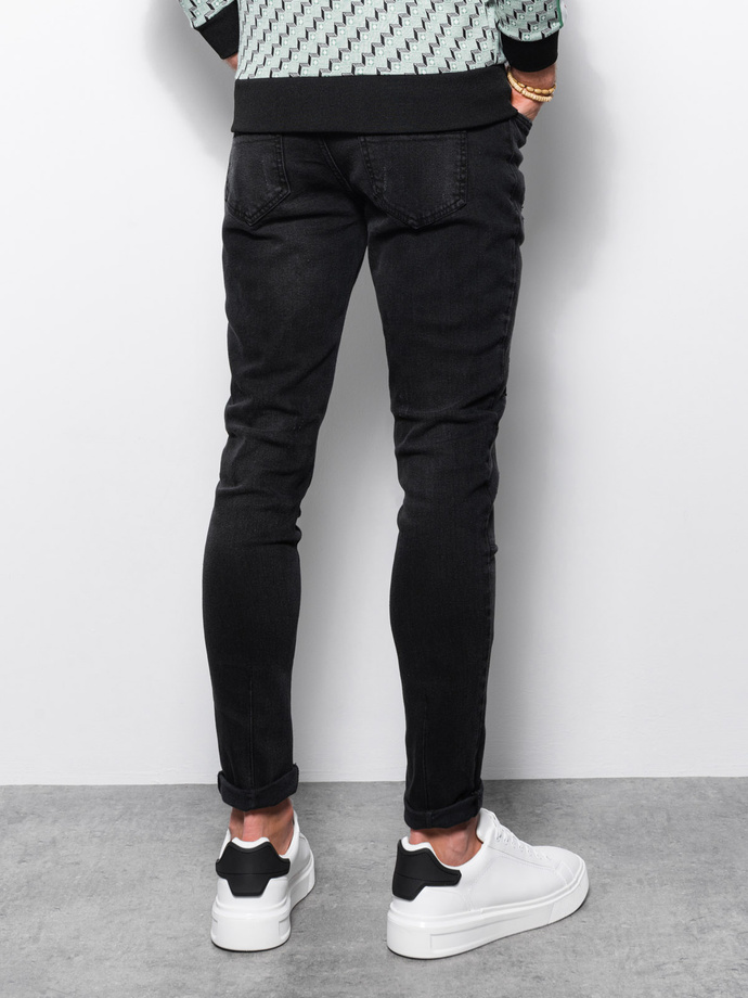 Spodnie męskie jeansowe SKINNY FIT - czarne P1060