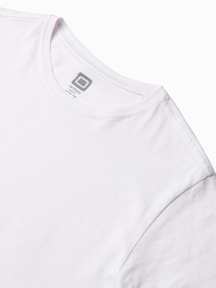 T-shirt męski bawełniany BASIC - biały V4 S1370