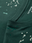 Męski t-shirt z nadrukiem i okrągłym dekoltem – zielony V3 OM-TSFP-0187