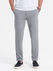Eleganckie męskie spodnie chino SLIM FIT - jasnoszare V1 OM-PACP-0191