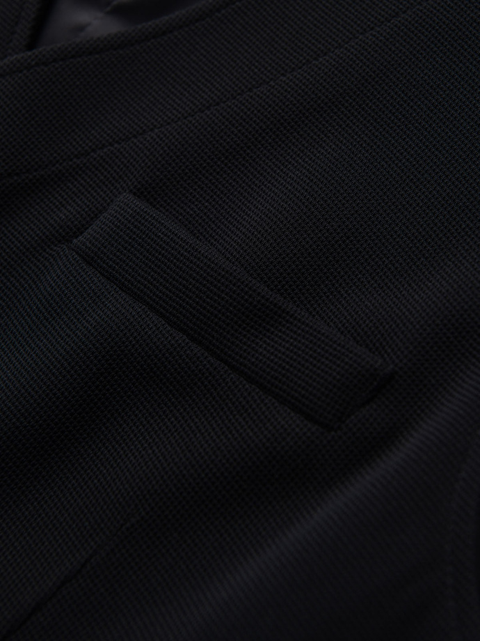 Dopasowana strukturalna męska kamizelka z naszywanymi kieszeniami – czarna V1 OM-BLZV-0146