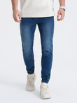 Spodnie męskie jeansowe JOGGER SLIM FIT - ciemnoniebieskie V3 OM-PADJ-0134